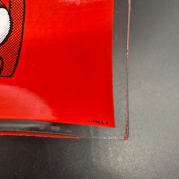 Vintage Trinket Dish Tray 1970s Red Glass Procrastinator Organized Kitschy Humor - Picture 5 of 9